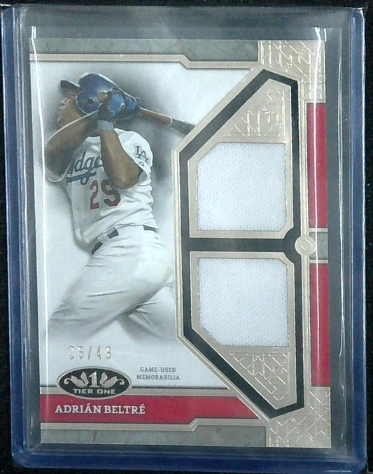 2024 Topps Tier One Dual Game Used Jersey Adrian Beltre /49 Dodgers