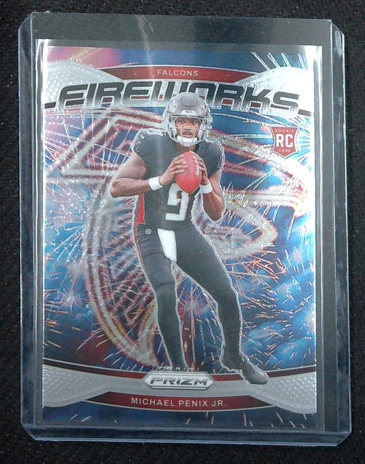 Michael Penix Jr. 2024 Prizm #16 Fireworks Insert RC Rookie Falcons
