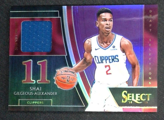 2018-19 SELECT SHAI GILGEOUS-ALEXANDER ROOKIE JERSEY PURPLE REFRACTOR /99