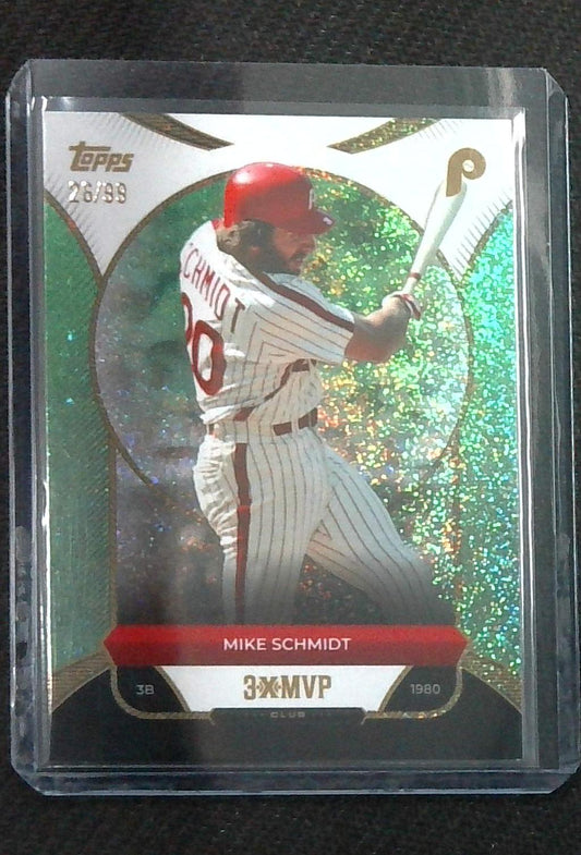 2025 Topps "3x MVP" Mike Schmidt - Green Sturdust Foil /99