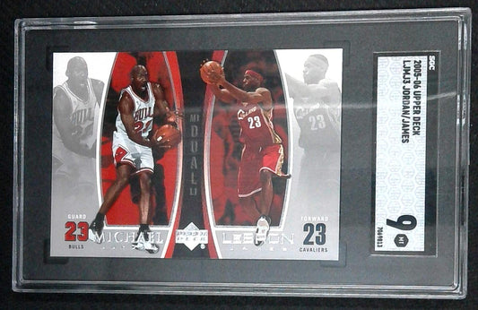 2005 Upper Deck MJ LJ Bonus Pack MICHAEL JORDAN LeBRON JAMES #LJMJ3 SGC 9 Mint