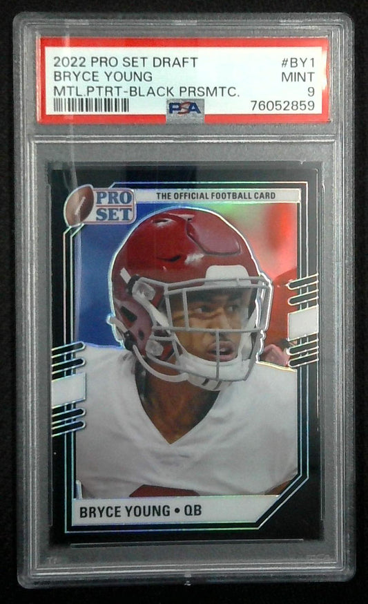 Bryce Young 2022 Leaf Pro Set Metal Draft Prospects Portraits Prismatic Black #PSPBY1 RC (PSA 9)