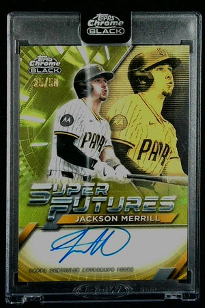 2025 Topps Chrome Black Jackson Merrill Super Futures Auto /50 FSA-JM