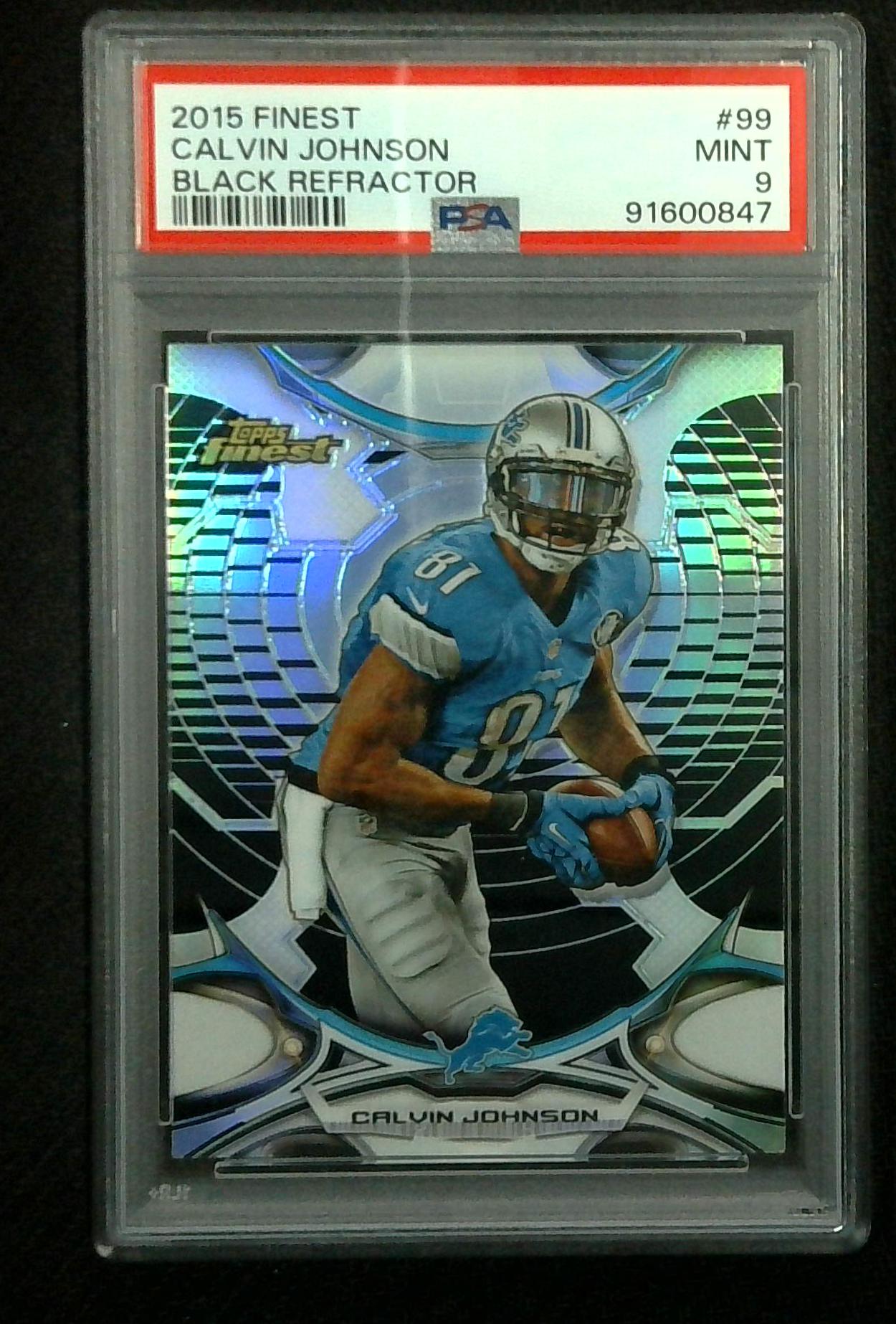 2015 Finest Calvin Johnson Black Refractor PSA 9