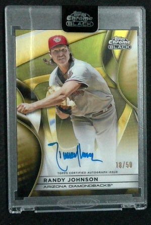 2025 Topps Chrome Black Randy Johnson Auto Gold /50 ENCASED