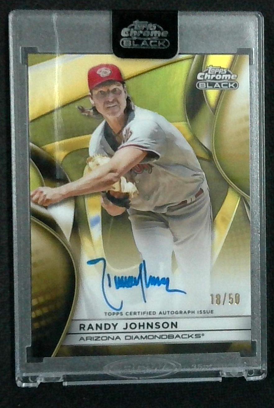 2025 Topps Chrome Black Randy Johnson Auto Gold /50 ENCASED