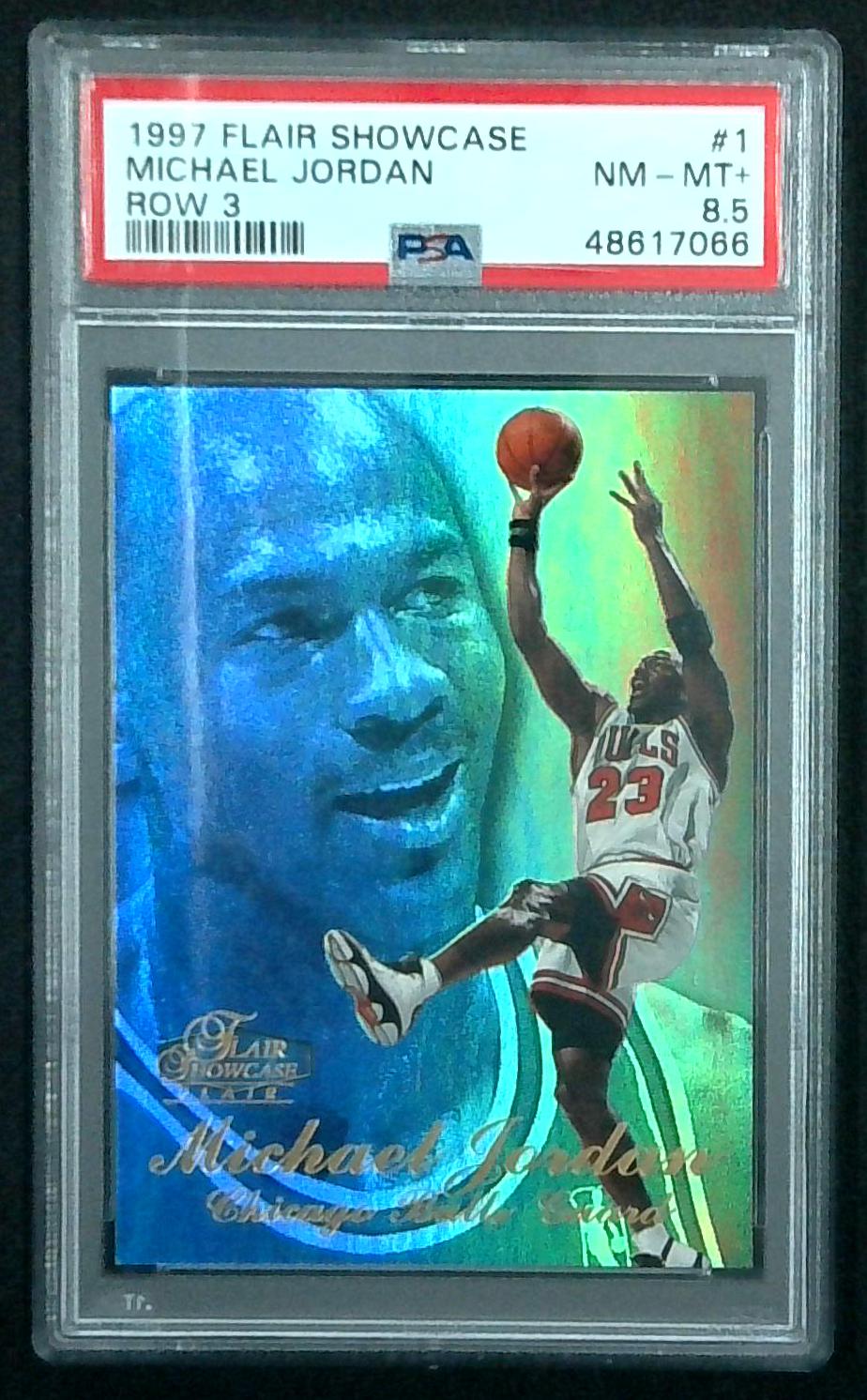 1997-98 Flair Showcase Michael Jordan #1 Row 3 PSA 8