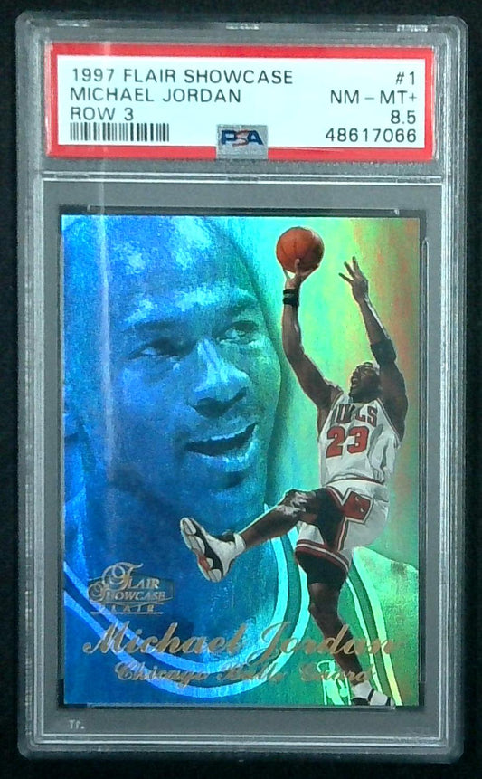 1997-98 Flair Showcase Michael Jordan #1 Row 3 PSA 8
