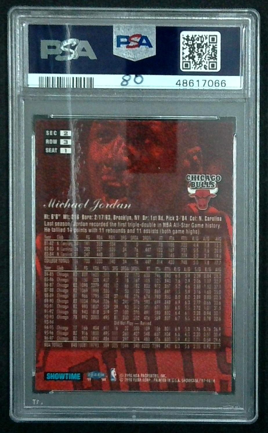 1997-98 Flair Showcase Michael Jordan #1 Row 3 PSA 8
