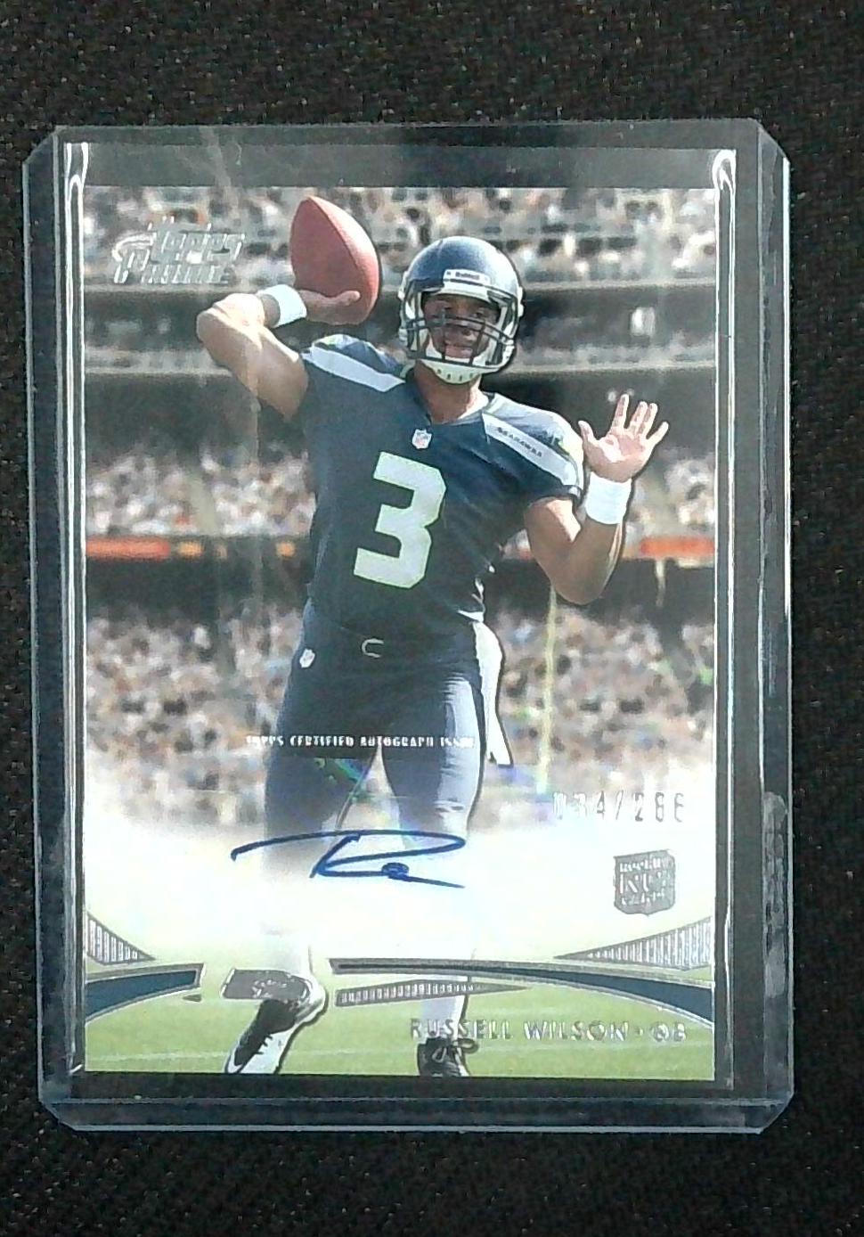 2012 Topps Prime Russell Wilson Rookie Auto RC # /286 #78 Seahawks