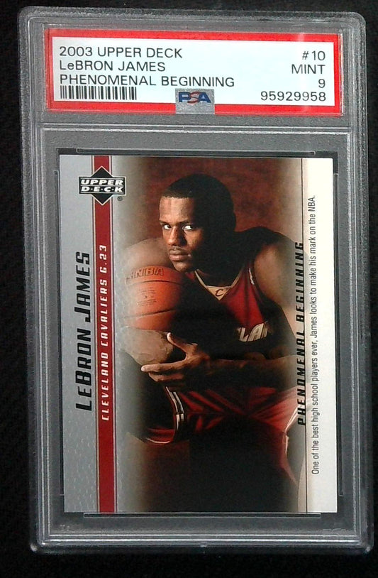 2003 Upper Deck #2 Phenomenal Beginning - LEBRON JAMES - PSA 9 - Rookie Card
