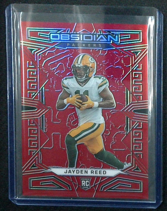 2023 Panini Obsidian Jayden Reed Rookie RC Red Flood /90 Green Bay Packers SP