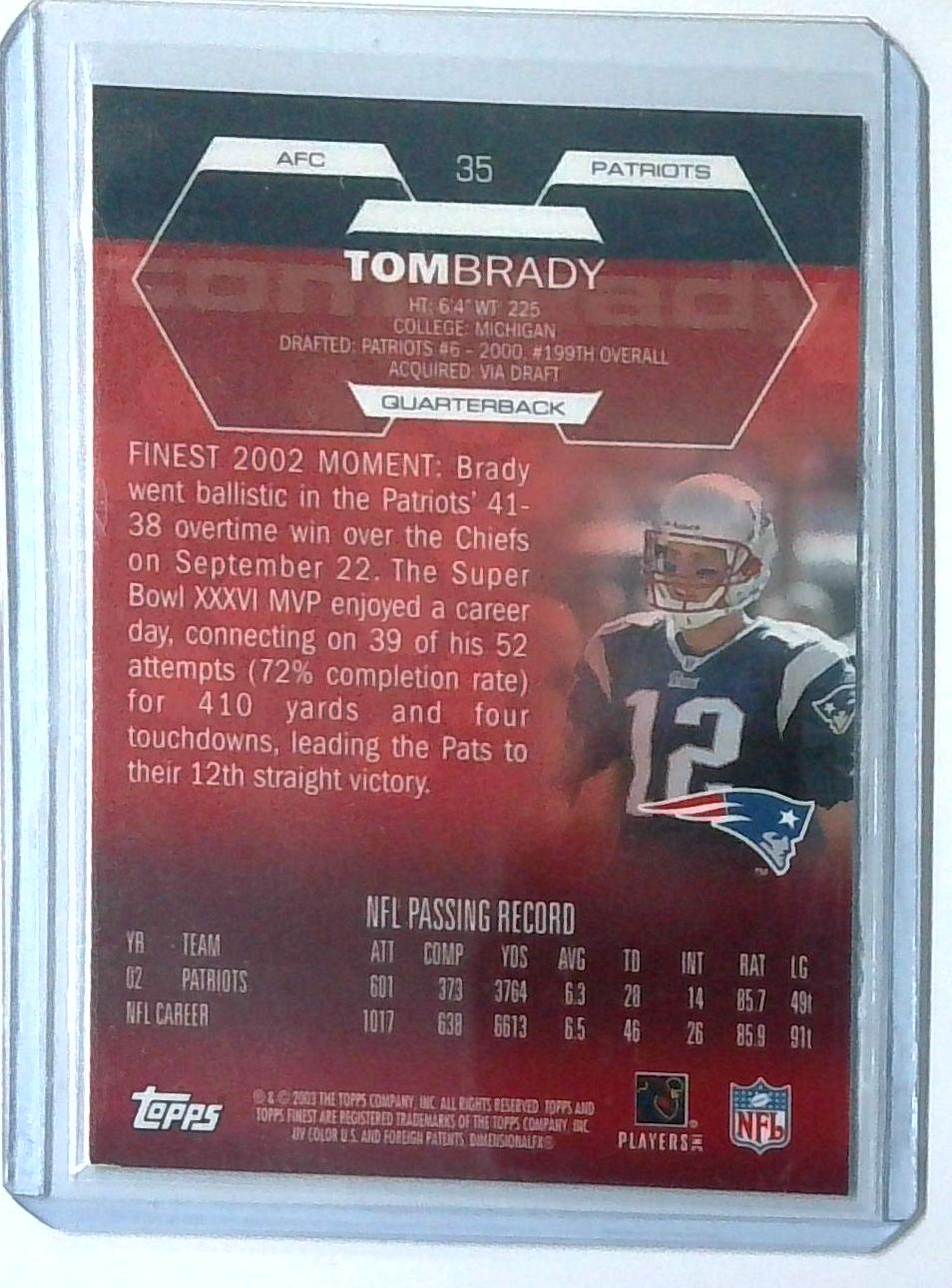 2003 Topps Finest Tom Brady #35 New England Patriots