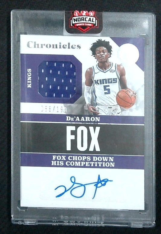 De'Aaron Fox 2017-18 Panini Chronicles Patch Auto /199