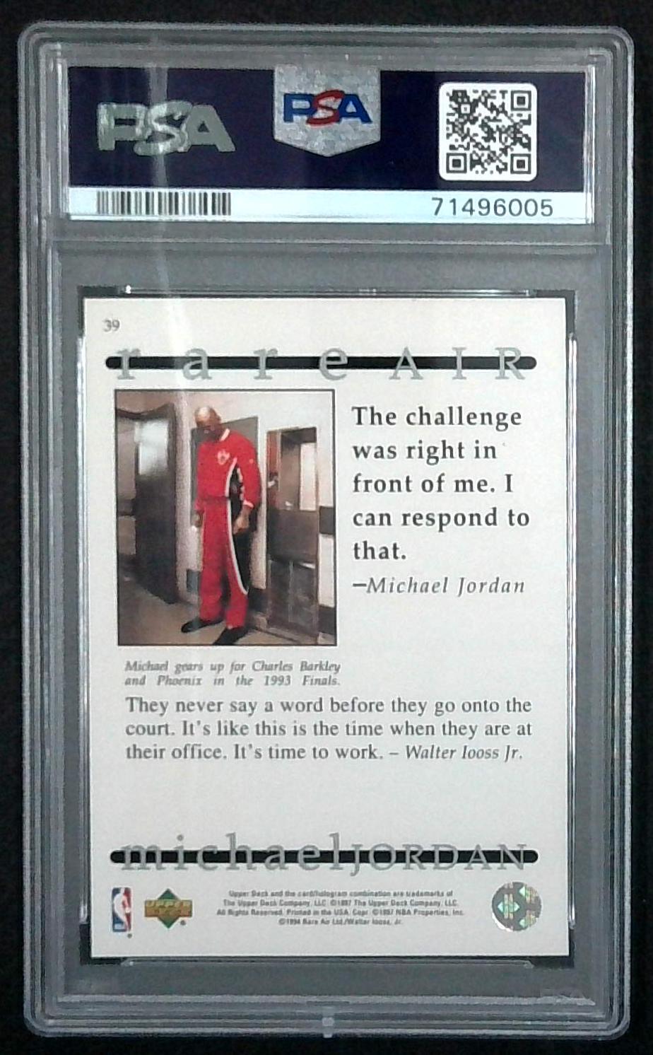 1997 Upper Deck MJ Rare Air Michael Jordan #39 PSA 8 NM-MT
