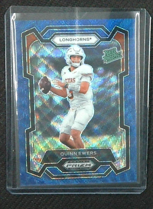 2024 Panini Prizm Draft Picks Quinn Ewers Blue Wave Prizm /249 #191 Longhorns