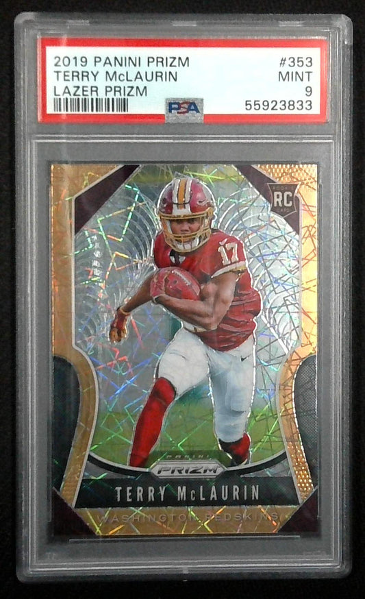 2019 Prizm Terry Mclaurin Lazer Rookie Card PSA 9