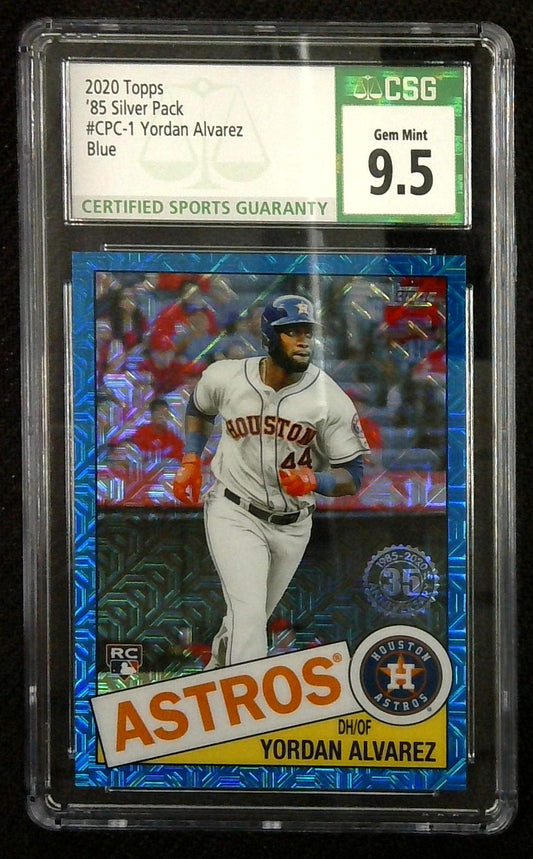 2020 Topps Update Silver-Pack Yordan Alvarez Blue Refractor RC #46/150 CSG 9.5