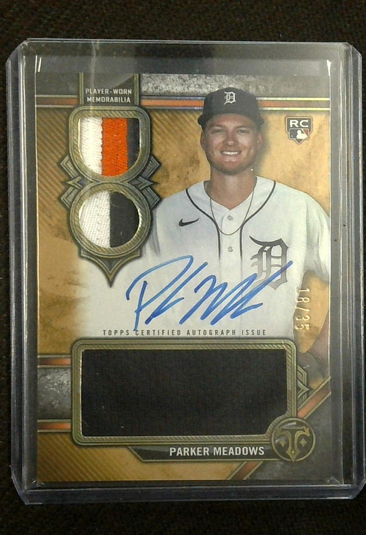 2024 Topps Triple Threads PARKER MEADOWS ROOKIE PATCH AUTO /35 RPA Detroit