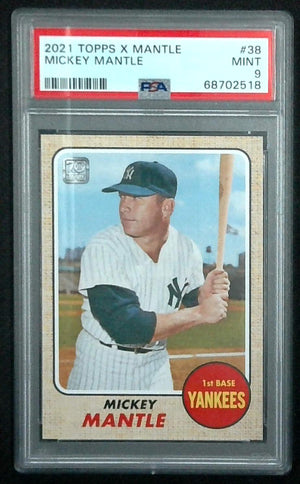Mickey Mantle 2021 Topps X Mickey Mantle #38 1968 Topps (PSA 9)