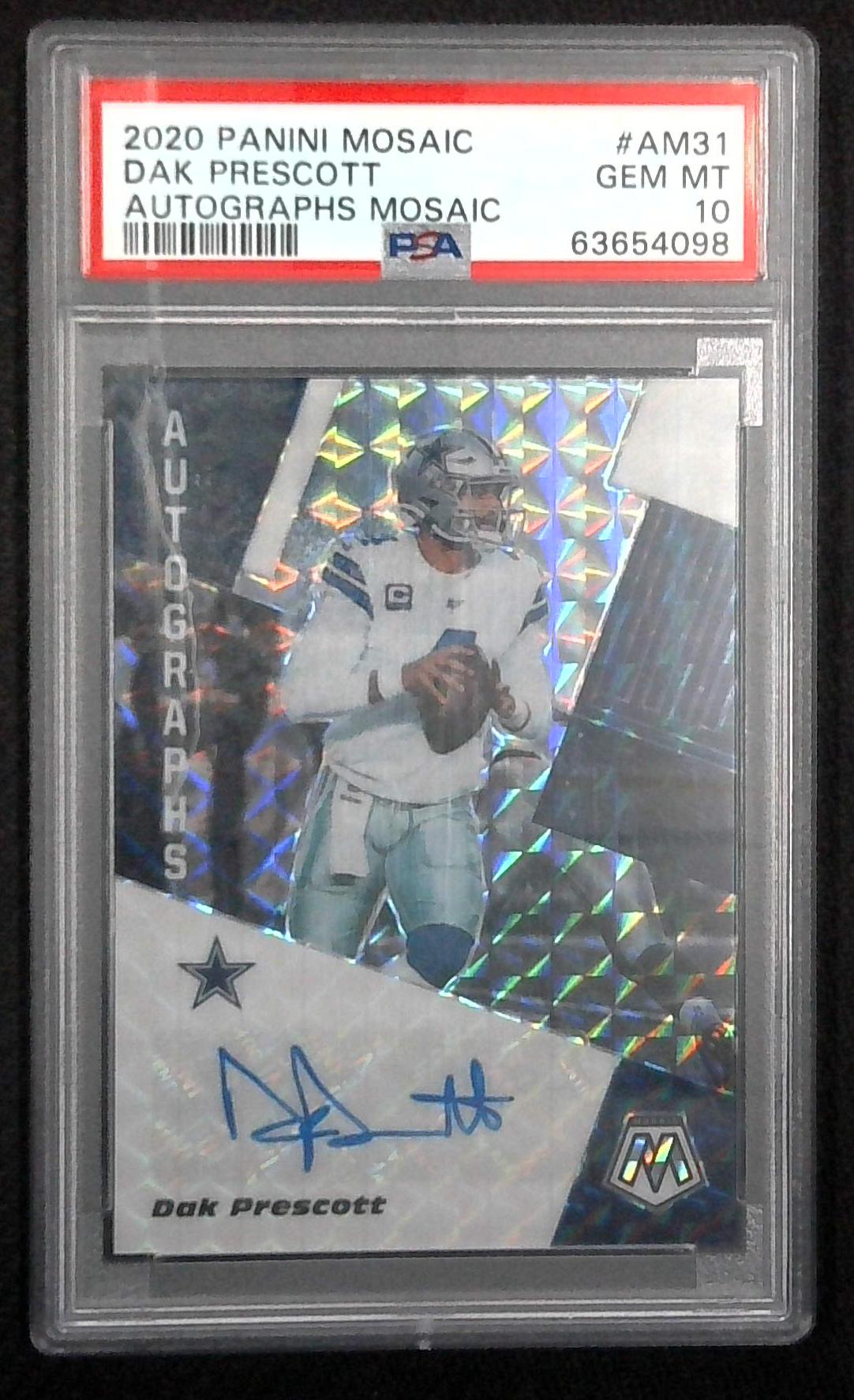 2020 Panini Mosaic Dak Prescott Auto PSA 10! POP 8 #AM31 Cowboys