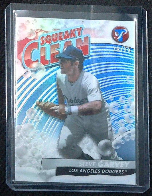 2024 Topps Pristine Steve Garvey Squeaky Clean Blue Refractor /75 Dodgers Blue