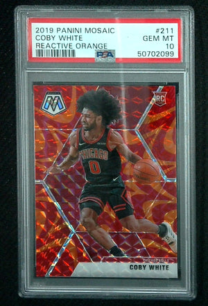 2019 Panini Mosaic Reactive Orange #211 Coby White RC Rookie PSA 10