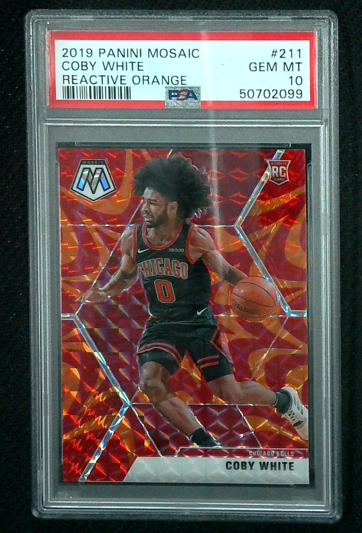 2019 Panini Mosaic Reactive Orange #211 Coby White RC Rookie PSA 10