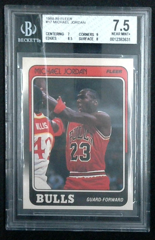 1988-89 Fleer - Michael Jordan #17 - Chicago Bulls BGS 7.5