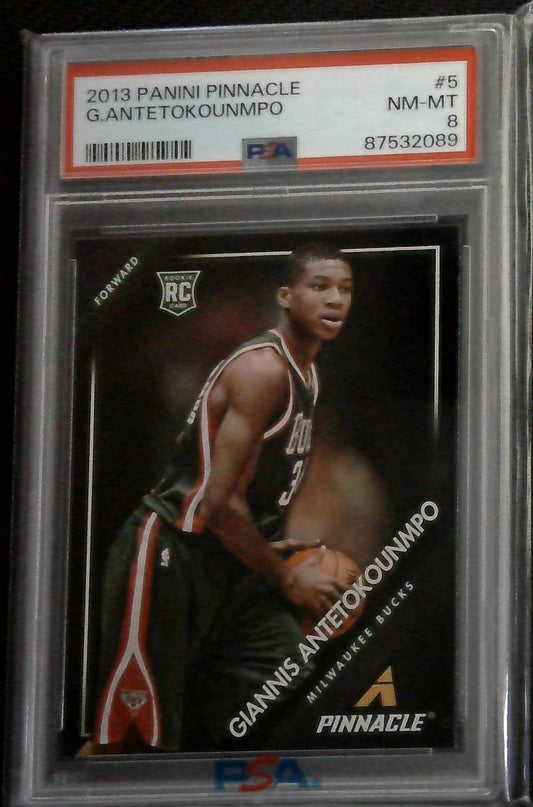 2013 Pinnacle Giannis Antetokounmpo Rookie PSA 8 Bucks