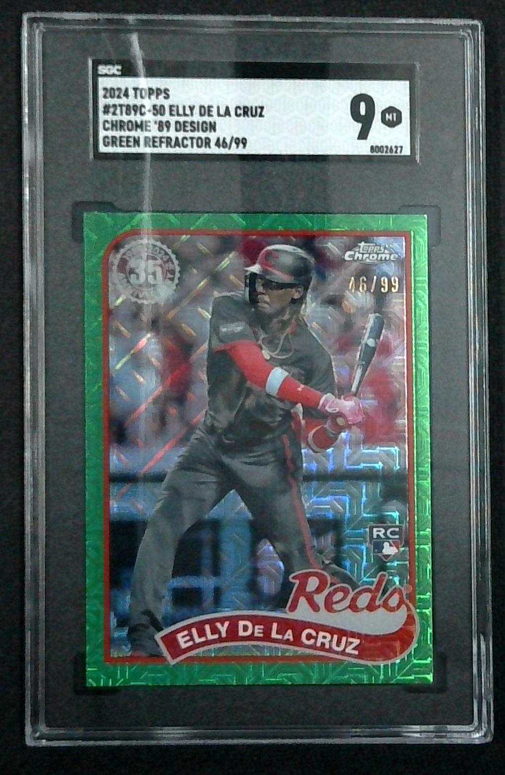 2024 Topps 1989 Chrome Silver Pack Green Mojo Elly De La Cruz (RC) /99