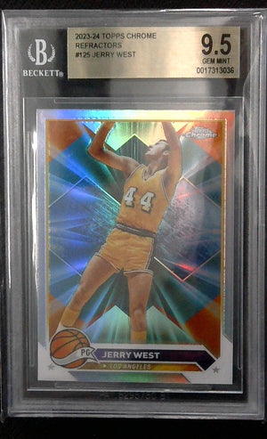 2023-24 Topps Chrome #125 Jerry West Refractor BGS 9.5 Lakers