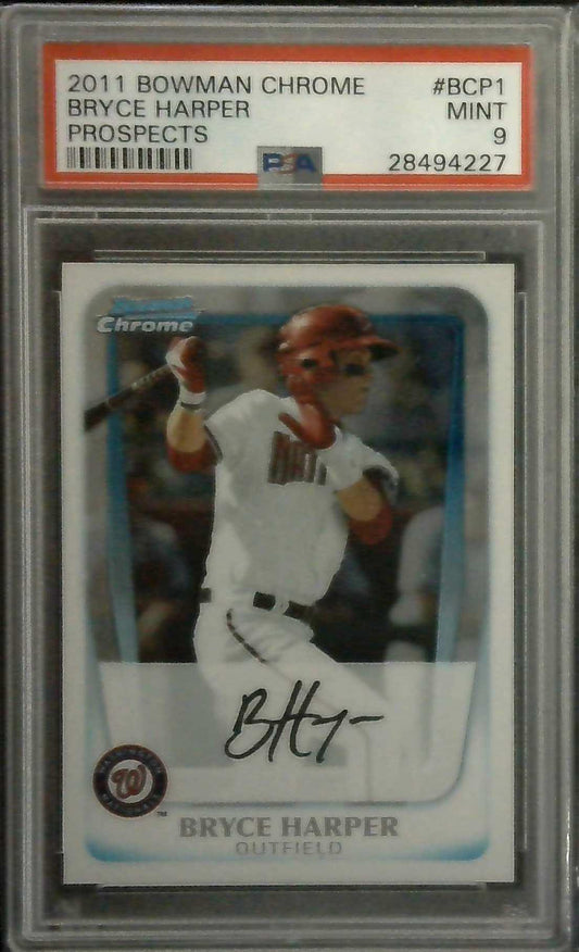 2011 Bowman Chrome Bryce Harper Prospects PSA 9