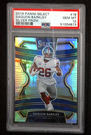 2019 Panini Select Silver Prizm Saquon Barkley #18 PSA 10 Giants Eagles