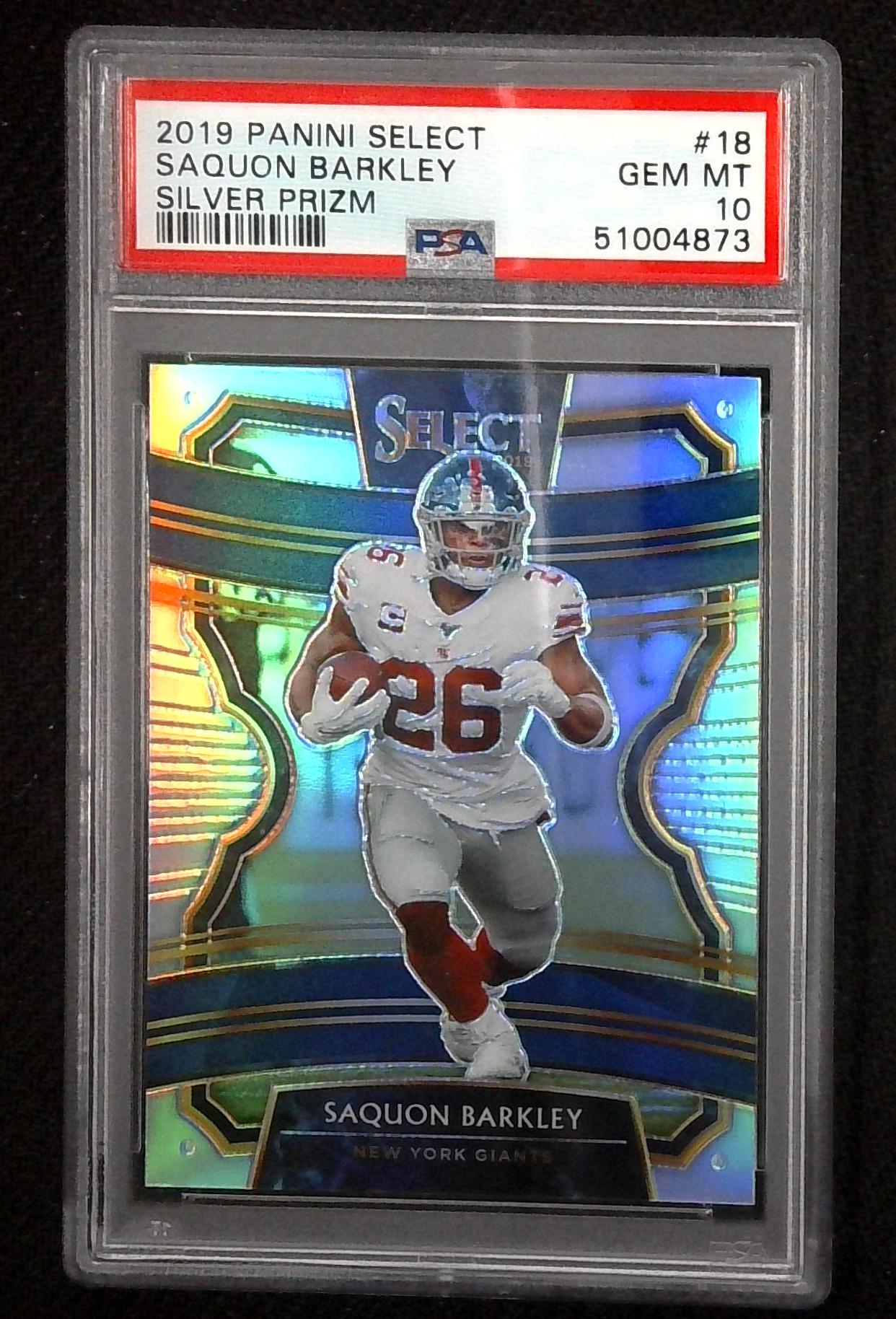 2019 Panini Select Silver Prizm Saquon Barkley #18 PSA 10 Giants Eagles