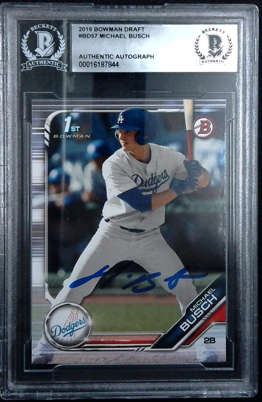 2019 Bowman Chrome Michael Busch Auto 1st Bowman Auto BGS