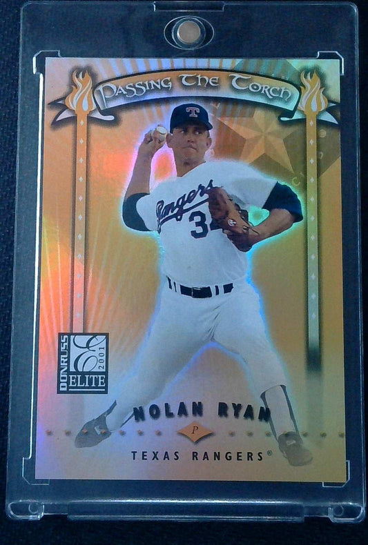 2001 NOLAN RYAN DONRUSS ELITE PASSING THE TORCH GOLD HOLO REFRACTOR /1000 SP