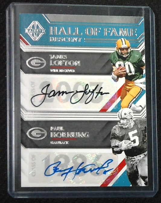 Paul Hornung James Lofton 2019 Majestic Dual Auto #'d 4/5 Packers SSP Packers HOF!