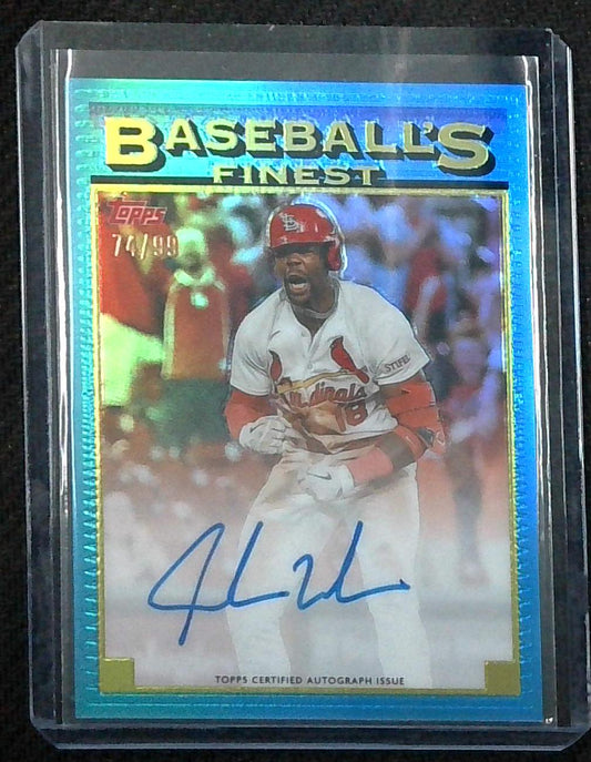 2024 Topps Finest Jordan Walker #93A-JW Blue Refractor Auto 74/99 Cardinals