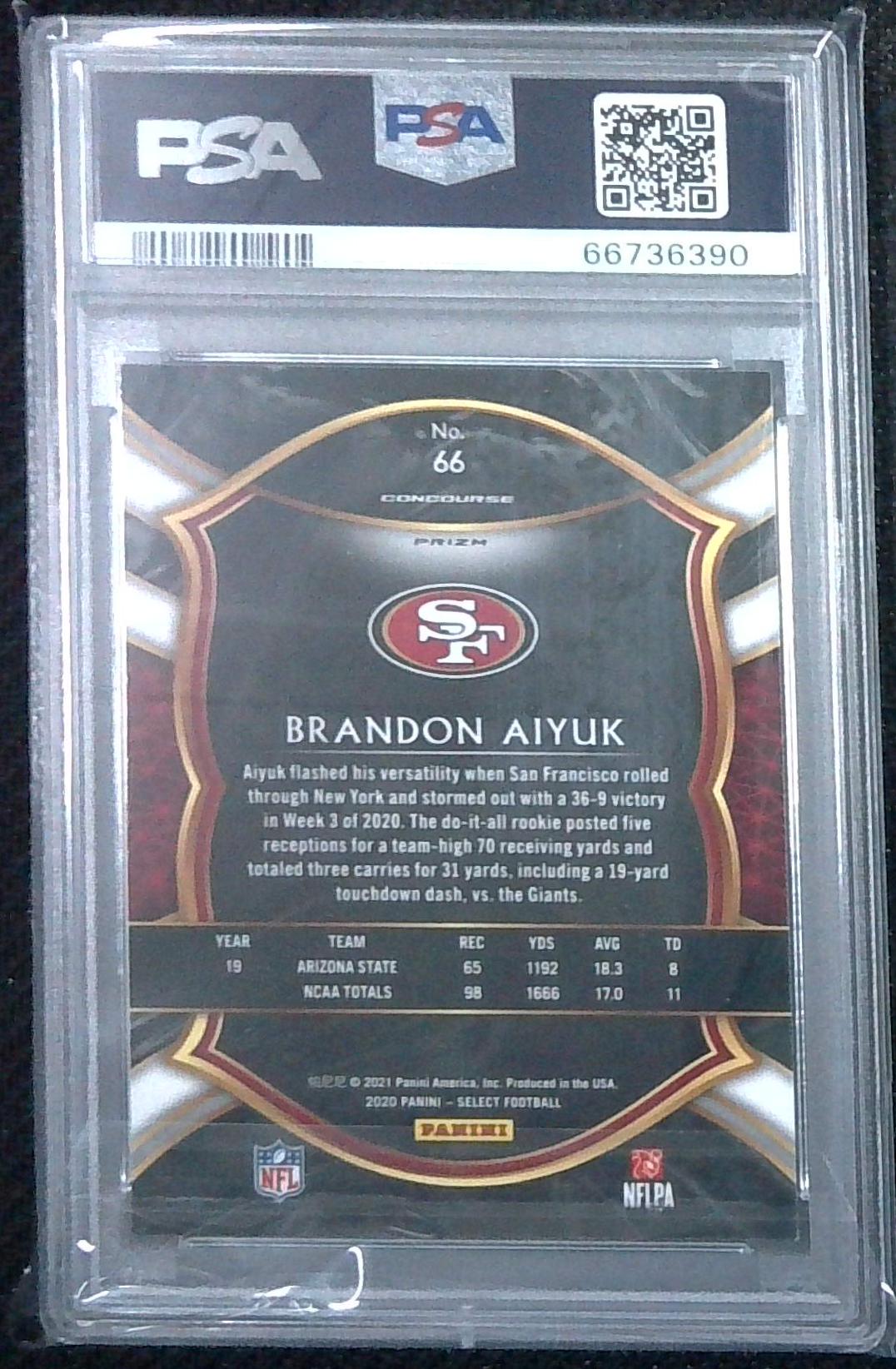2020 Select Brandon Aiyuk Solver Prizm Rookie PSA 9