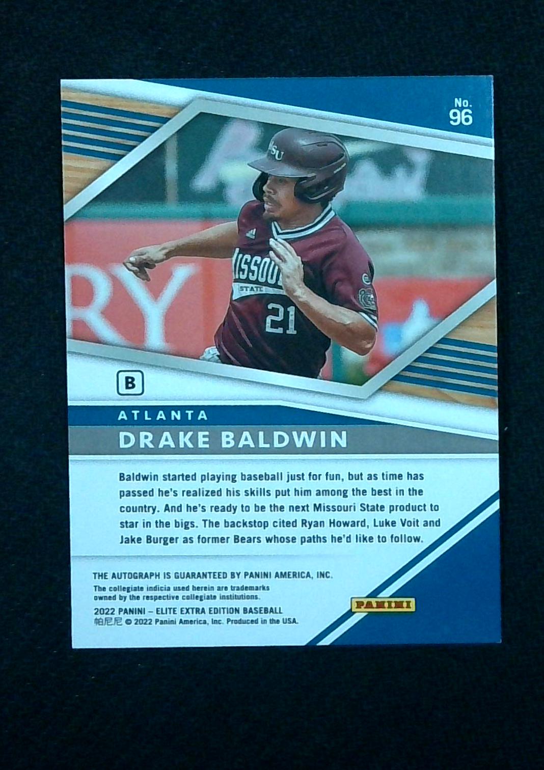 2022 Elite Extra Edition Drake Baldwin Auto 02/61