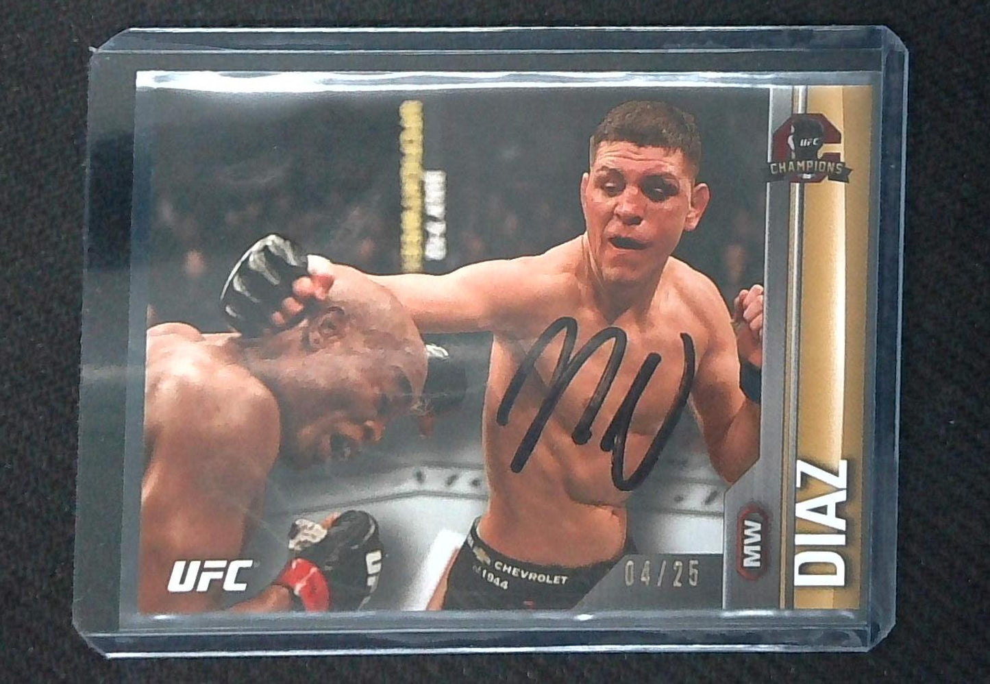 2015 Topps UFC Champions NICK DIAZ /25 Autograph "On Card" JSA Authenticated