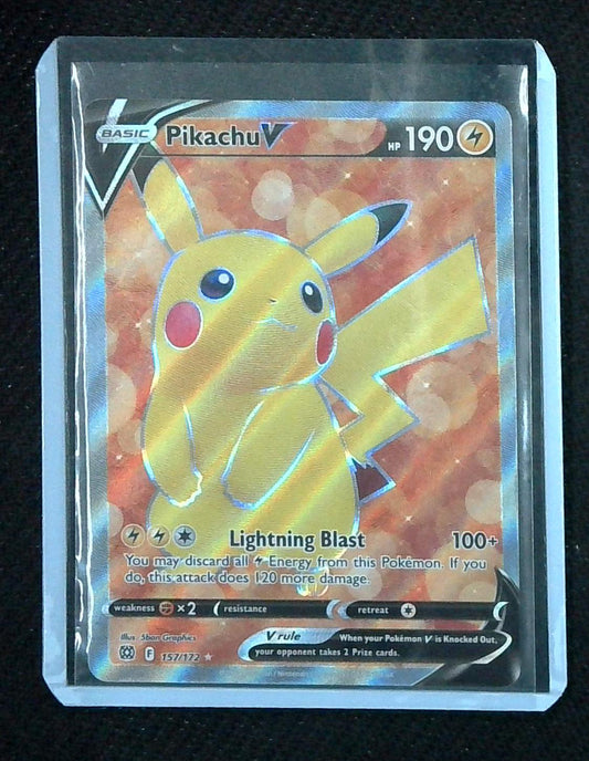 Pokemon Card - Pikachu V Brilliant Stars 157/172 Ultra Rare Full Art SWSH Holo
