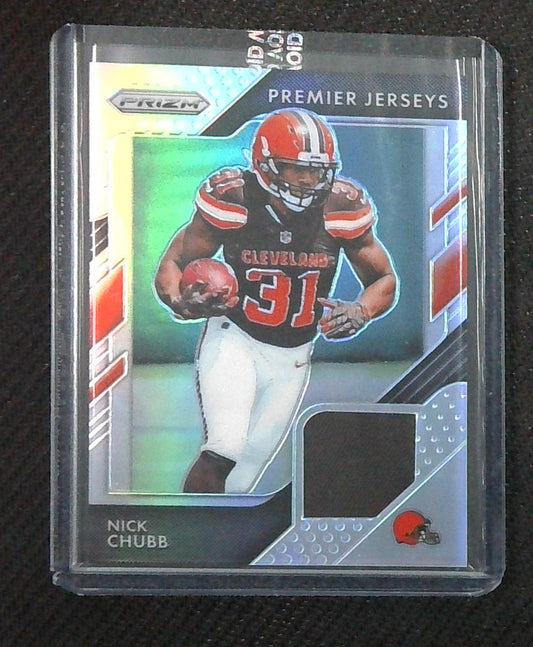 2018 PANINI PRIZM PREMIER JERSEYS NICK CHUBB SILVER PRIZM RELIC RC BROWNS Rookie