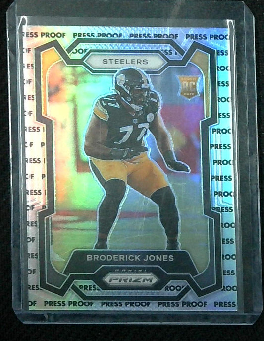 2023 PANINI PRIZM BRODERICK JONES #385 PRESS PROOF ROOKIE SSP STEELERS