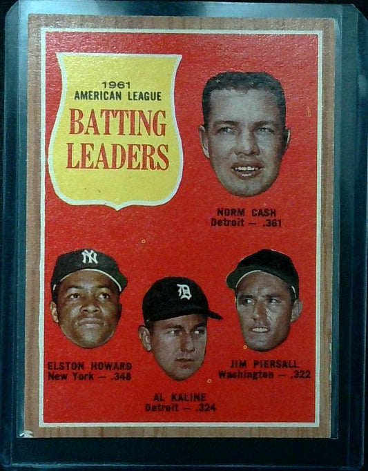 1961 American League Batting Leaders (Cash /Kaline writing 1962 Topps #51