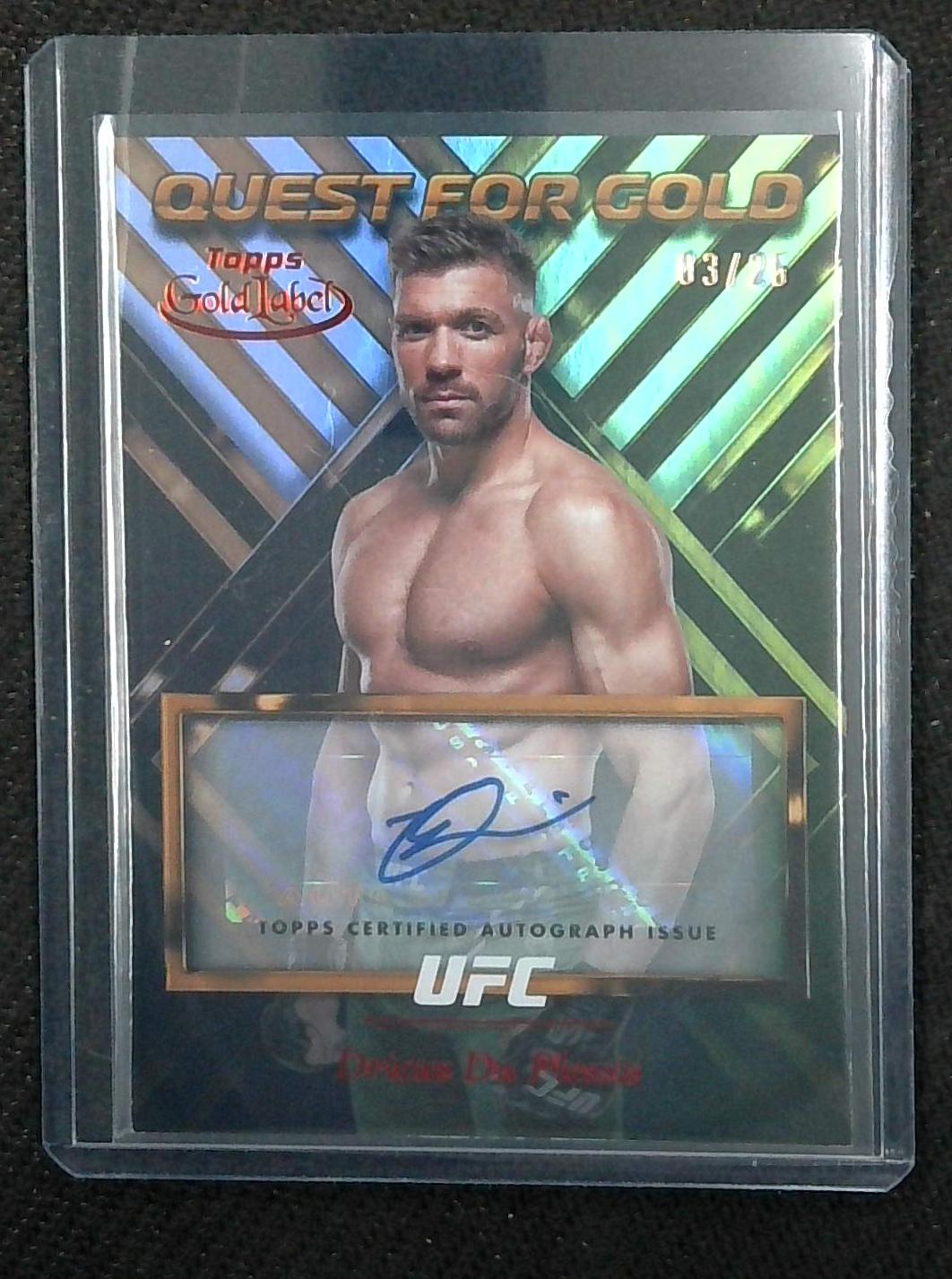 Dricus Du Plessis 2024 Topps UFC Gold Label Quest For Gold Auto Red 03/25