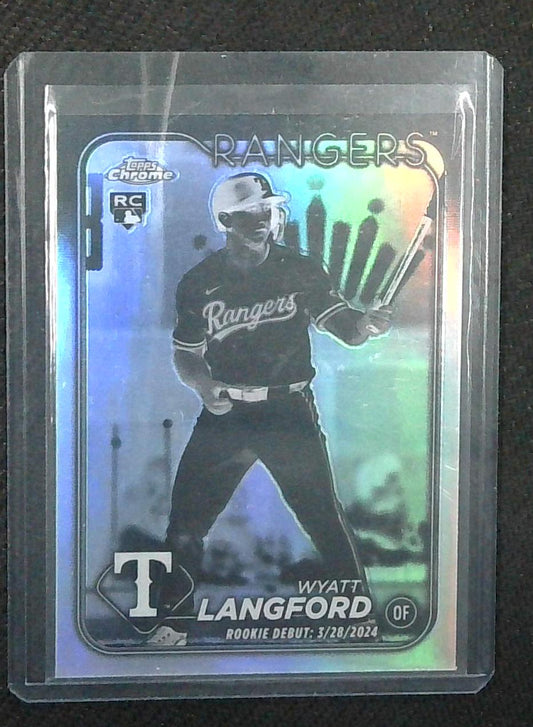 WYATT LANGFORD 2024 TOPPS CHROME UPDATE ROOKIE DEBUT NEGATIVE RC
