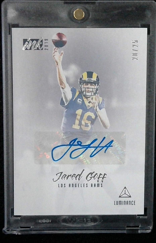 2019 Panini Luminance Ink Jared Goff AUTO 20/25 #INK-JG