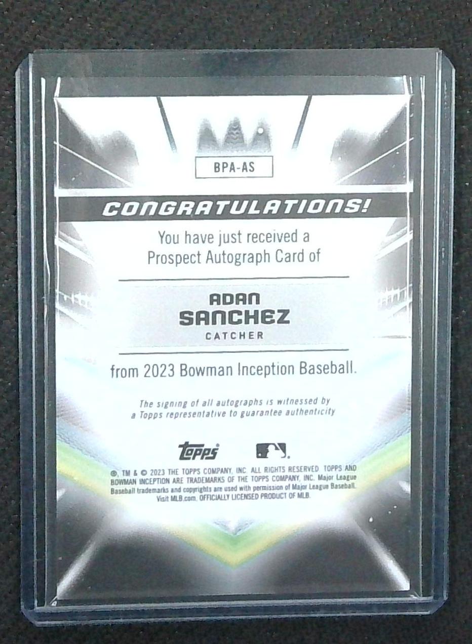 2023 Bowman Inception Adan Sanchez Orange Foil Prospect Auto /25 Cubs